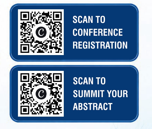 QR codes: scan to conference registration and scan to submit your abstract